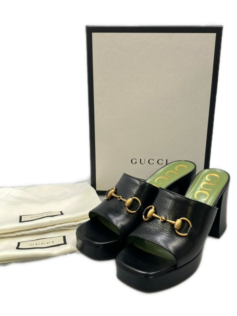 Gucci Horsebit Chunky Heels Mules